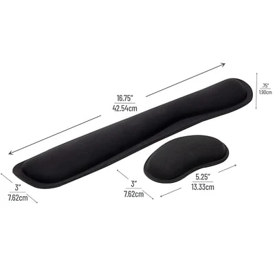 Mouse Pads & Wrist Rests Mind Reader Foam Non-Skid Gaming Support Cushion Set, Black (WRESTGEL-BLK) - Image 3