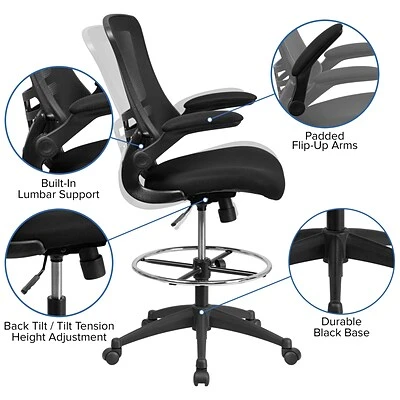 Task Chairs Flash Furniture Mid-Back Design Mesh Task Chair, Black (BL-X-5M-D-GG) - Image 5