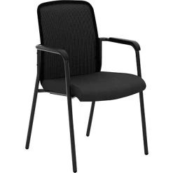 Stacking Chairs HON Instigate Mesh/Fabric Back Stacking Multi-Purpose Chair, Fixed Arms, Black (BSXVL518ES10)