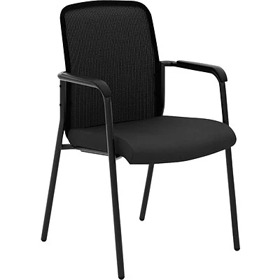 Stacking Chairs HON Instigate Mesh/Fabric Back Stacking Multi-Purpose Chair, Fixed Arms, Black (BSXVL518ES10)