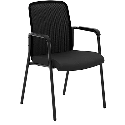 Stacking Chairs HON Instigate Mesh/Fabric Back Stacking Multi-Purpose Chair, Fixed Arms, Black (BSXVL518ES10) - Image 2
