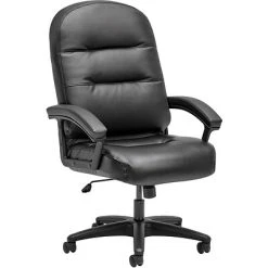 Executive/Managerial Chairs HON Leather Executive Chair, Fixed Arms, Black (HON2095HPWST11T)
