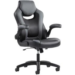 Gaming Chairs Sadie Racing Style Bonded Leather Gaming Chair, Black/Gray (BSXVST911)