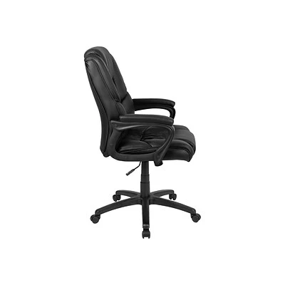 Task Chairs Flash Furniture Fundamentals Ergonomic Faux Leather Swivel Computer And Desk Chair, Black (CX-1179H-BK-GG) - Image 3
