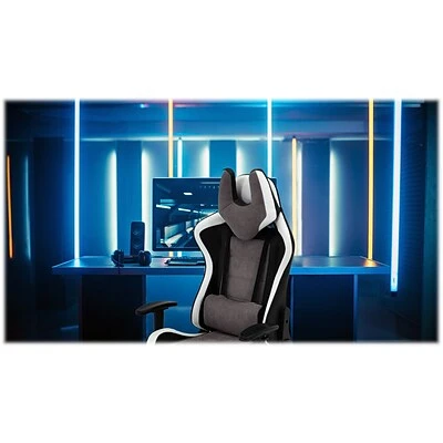 Gaming Chairs Hanover Commando Fabric Ergonomic Racing Gaming Chair, Black/Gray/White (HGC0107) - Image 8