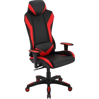Gaming Chairs Hanover Commando Fabric Ergonomic High-Back Adjustable Gas Lift Seating Gaming Chair, Black And Red, HGC0105 - Image 4