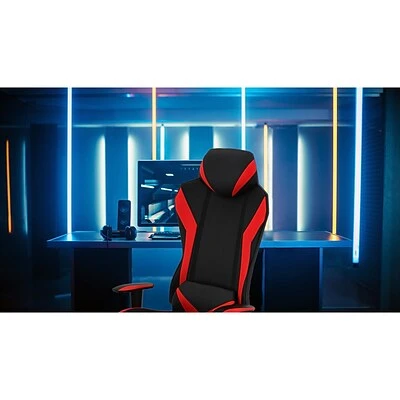 Gaming Chairs Hanover Commando Fabric Ergonomic High-Back Adjustable Gas Lift Seating Gaming Chair, Black And Red, HGC0105 - Image 9