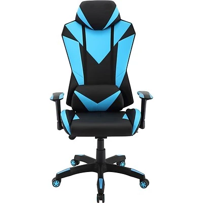 Gaming Chairs Hanover Commando Fabric Ergonomic High-Back Adjustable Gas Lift Seating Gaming Chair, Black And Electric Blue, HGC0103 - Image 4