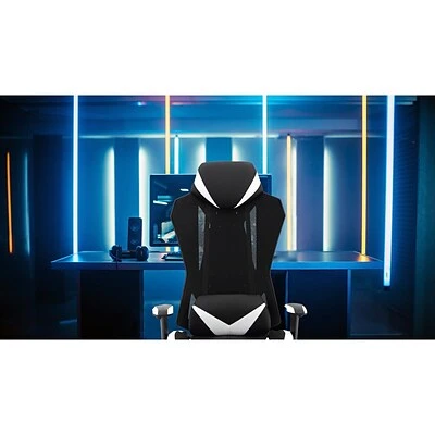 Gaming Chairs Hanover Commando Fabric Ergonomic High-Back Gaming Adjustable Gas Lift Seating Gaming Chair, Black And White, HGC0104 - Image 8