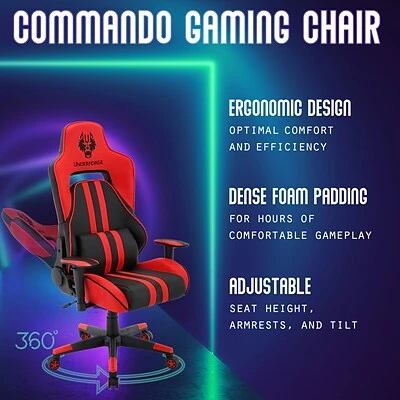 Gaming Chairs Hanover Commando Fabric Ergonomic Gas Lift Seating Gaming Chair, Black And Red, HGC0102 - Image 7