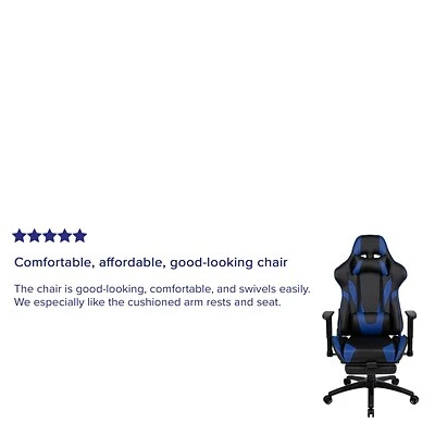 Executive/Managerial Chairs Flash Furniture X30 Ergonomic LeatherSoft Swivel Gaming Chair, Blue (CH187230BL) - Image 4