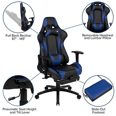 Executive/Managerial Chairs Flash Furniture X30 Ergonomic LeatherSoft Swivel Gaming Chair, Blue (CH187230BL) - Image 5