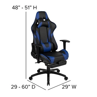Executive/Managerial Chairs Flash Furniture X30 Ergonomic LeatherSoft Swivel Gaming Chair, Blue (CH187230BL) - Image 6