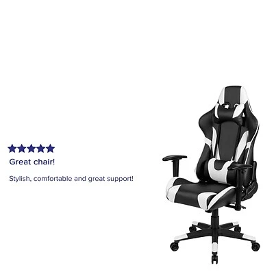 Executive/Managerial Chairs Flash Furniture X20 Ergonomic LeatherSoft Swivel Gaming Chair, Black (CH1872301BK) - Image 4