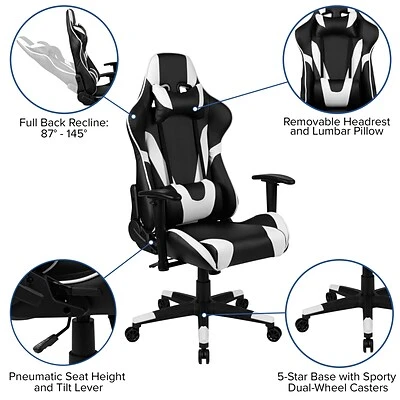 Executive/Managerial Chairs Flash Furniture X20 Ergonomic LeatherSoft Swivel Gaming Chair, Black (CH1872301BK) - Image 5