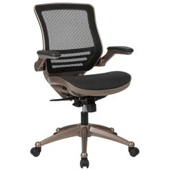 Executive/Managerial Chairs Flash Furniture Ergonomic Mesh Swivel Executive Mid-Back Chair, Black (BL8801X)