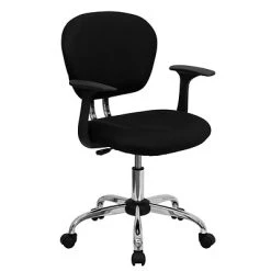 Task Chairs Flash Furniture Mid Back Mesh Task Chair With Arms And Chrome Base, Black
