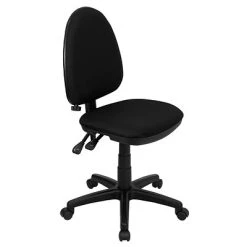 Flash Furniture Mid-Back Fabric Multi-Functional Task Chairs W/Lumbar Support (WLA654MGBK)