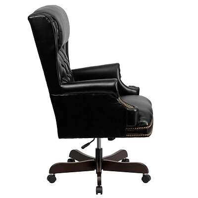 Executive/Managerial Chairs Flash Furniture Leathersoft Traditional Executive Chair, Black (CIJ600BK) - Image 5