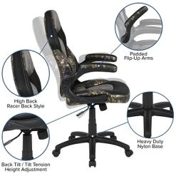 Office Chairs Flash Furniture X10 Ergonomic Leather Swivel Computer And Desk Chair, Multicolor (CH-00095-CAM-GG) 5 Office Chairs Flash Furniture X10 Ergonomic Leather Swivel Computer And Desk Chair, Multicolor (CH-00095-CAM-GG) -Coreproducts sp142013884 s7