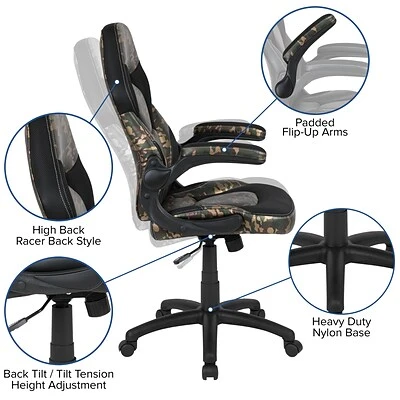 Flash Furniture X10 Ergonomic Leather Swivel Computer and Desk Chair, Multicolor (CH-00095-CAM-GG) Office Chairs Flash Furniture X10 Ergonomic Leather Swivel Computer And Desk Chair, Multicolor (CH-00095-CAM-GG) -Coreproducts sp142013884 s7