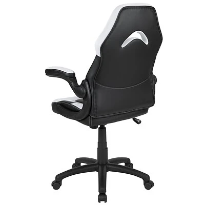 Office Chairs Flash Furniture X10 Ergonomic Leather Swivel Computer And Desk Chair, Black With White Inserts (CH-00095-WH-GG) - Image 8