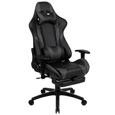 Executive/Managerial Chairs Flash Furniture X30 Ergonomic LeatherSoft Swivel Gaming Chair, Gray (CH187230GY)