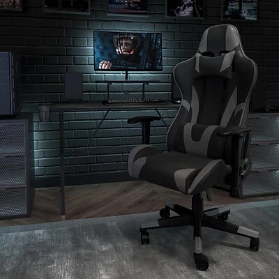 Executive/Managerial Chairs Flash Furniture X30 Ergonomic LeatherSoft Swivel Gaming Chair, Gray (CH187230GY) - Image 2
