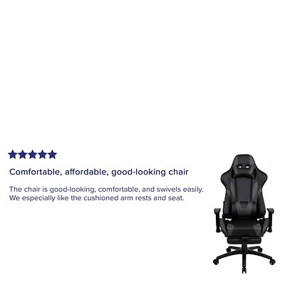 Executive/Managerial Chairs Flash Furniture X30 Ergonomic LeatherSoft Swivel Gaming Chair, Gray (CH187230GY) - Image 4