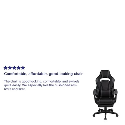 Executive/Managerial Chairs Flash Furniture X40 Ergonomic LeatherSoft Swivel Gaming Chair, Black (CH00288BK) - Image 4