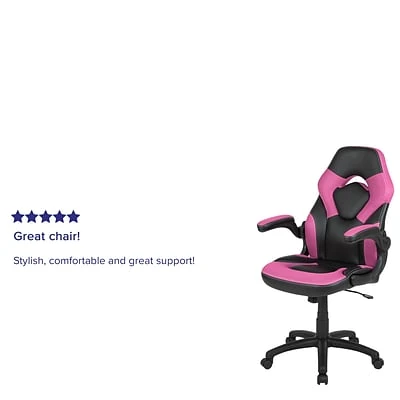 Executive/Managerial Chairs Flash Furniture X10 Ergonomic LeatherSoft Swivel Gaming Chair, Pink (CH00095PK) - Image 5