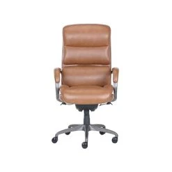 Office Chairs La-Z-Boy Aberdeen Ergonomic Bonded Leather Swivel Computer And Desk Chair, Camel (51545-CAM)