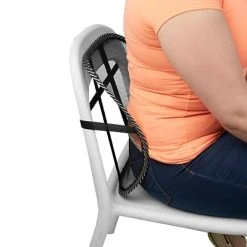 Back Supports Mind Reader Mesh Lumbar Support Adjustable Breathable Cushion, Fits All Types Of Chairs, Car Seats, Black (BACKMESH-BLK)