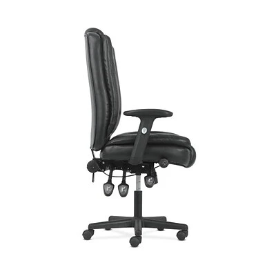 Task Chairs Sadie High-Back Task Chair, Height Adjustable Arms, Height Adjustable Back, Black Leather (BSXVST331) - Image 3