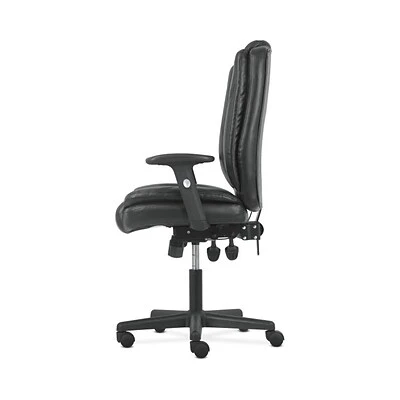 Task Chairs Sadie High-Back Task Chair, Height Adjustable Arms, Height Adjustable Back, Black Leather (BSXVST331) - Image 4
