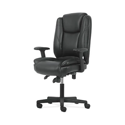 Task Chairs Sadie High-Back Task Chair, Height Adjustable Arms, Height Adjustable Back, Black Leather (BSXVST331) - Image 2
