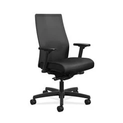 Task Chairs HON Ignition 2.0 Mesh/Vinyl Mid-Back Task Chair, Adjustable Arms, Black (HON12M2AMLU10TK)