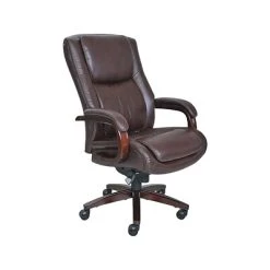 Big & Tall Chairs La-Z-Boy Winston Ergonomic Faux Leather Executive Big & Tall Chair, 400 Lb. Capacity, Brown (44763)