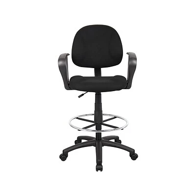Drafting Chairs Boss Ergonomic Works Tweed Fabric Drafting Stool Black (B1617-BK)