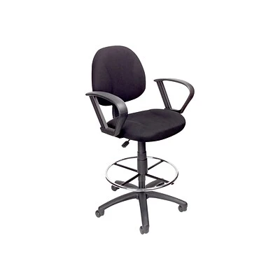 Drafting Chairs Boss Ergonomic Works Tweed Fabric Drafting Stool Black (B1617-BK) - Image 2