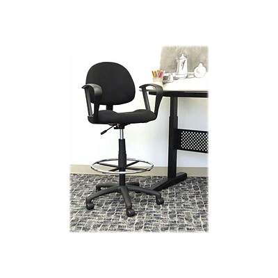 Drafting Chairs Boss Ergonomic Works Tweed Fabric Drafting Stool Black (B1617-BK) - Image 6