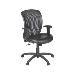 Executive/Managerial Chairs Global Airflow Mesh Back Leather Manager Chair, Black (9339BK)