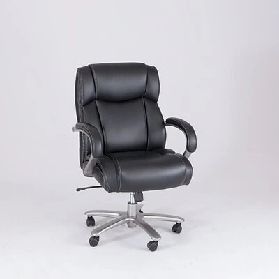 Task Chairs Safco 3500 Series Ergonomic Leather Executive Big & Tall Chair, 400 Lb. Capacity, Black (3503BL)