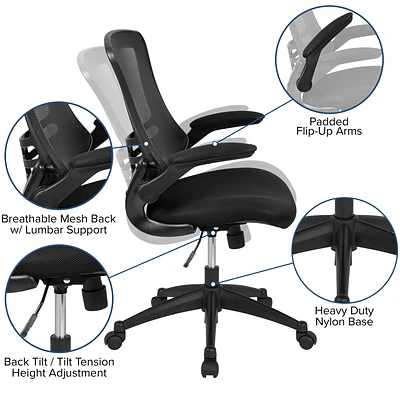 Task Chairs Flash Furniture Mesh Task Chair, Black (BL-X-5M-BK-GG) - Image 6