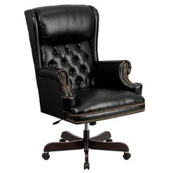 Executive/Managerial Chairs Flash Furniture Leathersoft Traditional Executive Chair, Black (CIJ600BK)